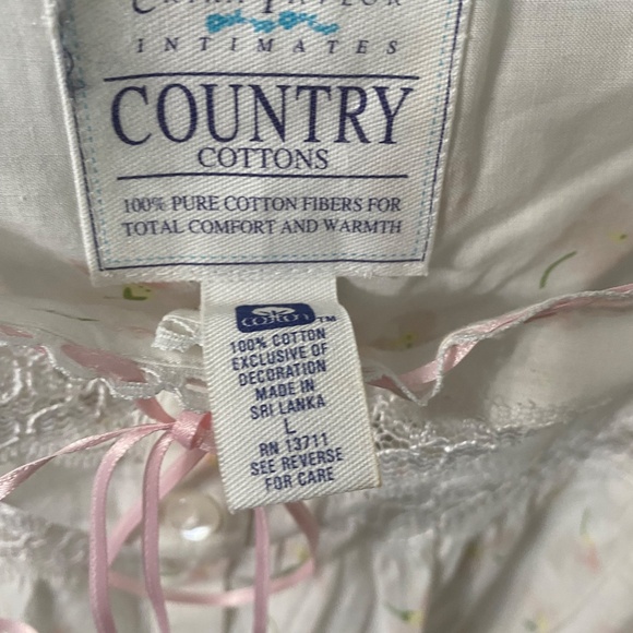 Erica Taylor Intimates 100%cotton sleeves sleep gown floral size L - Picture 6 of 7